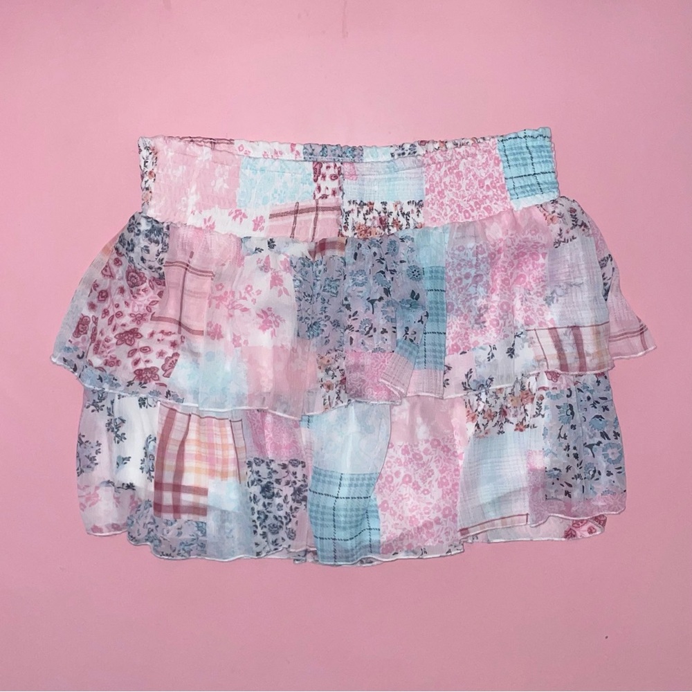 Madden Nyc Cute Patchwork Patterned Mini Skirt - image 2